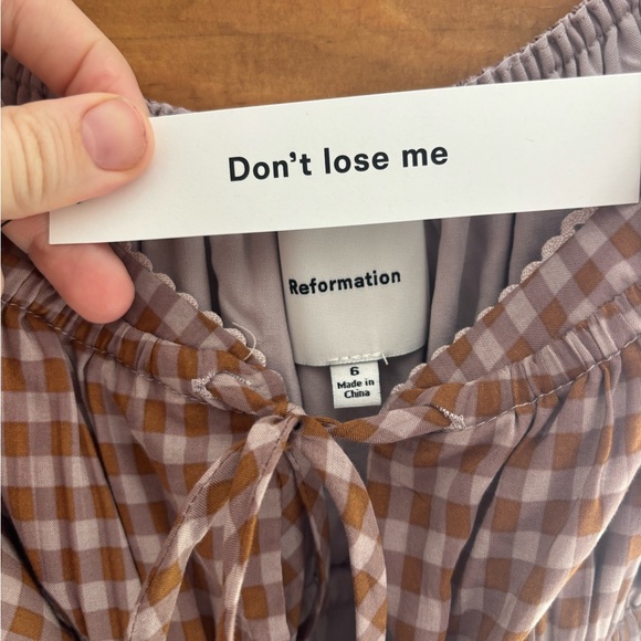 Reformation Rhett Midi Dress in Audrie Check - Picture 3 of 7